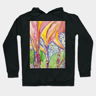 Abstract Frangipani, a painting by Geoff Hargraves Hoodie